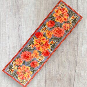 April Cornell Cornelloki Floral Table Runner Orange Flowers Retired Cottagecore